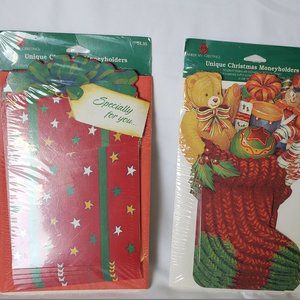 American Greetings Christmas Cards Money Gift Card Holder 2 Packs of 6 -12 Total